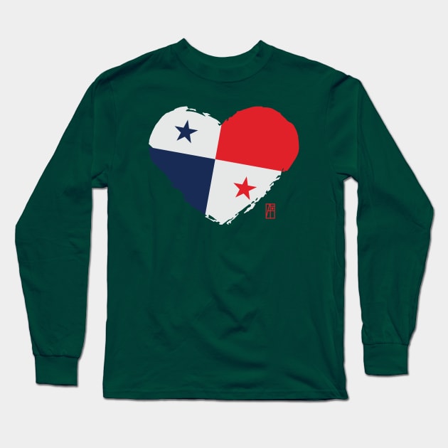 I love my country. I love Panama. I am a patriot. In my heart, there is always the flag of Panama Long Sleeve T-Shirt by ArtProjectShop